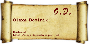 Olexa Dominik névjegykártya